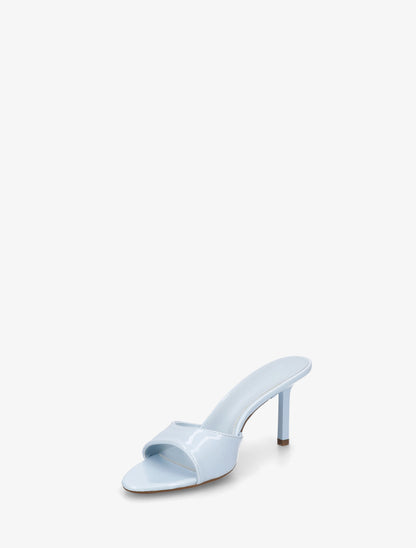 Mules vernies à talon - Bleu ciel - 3