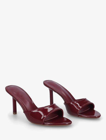Mules vernies à talon - Bordeaux - 4