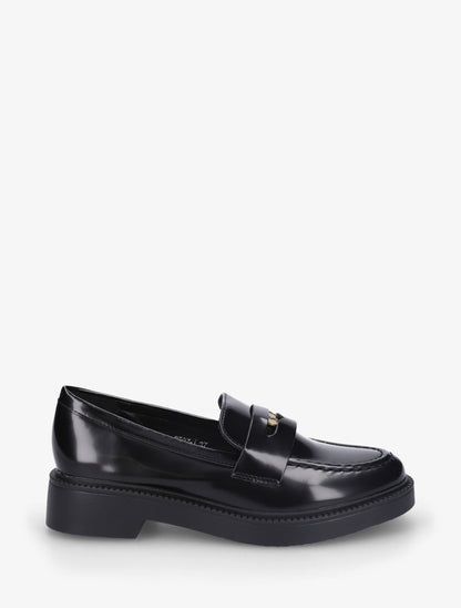 Mocassins en simili à médaille - Noir - 1