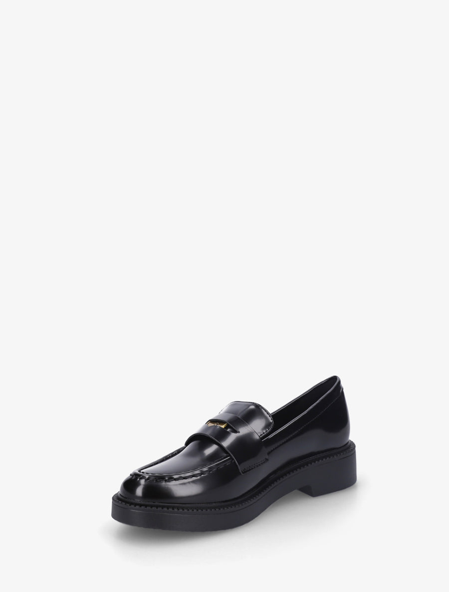 Mocassins en simili à médaille - Noir - 3