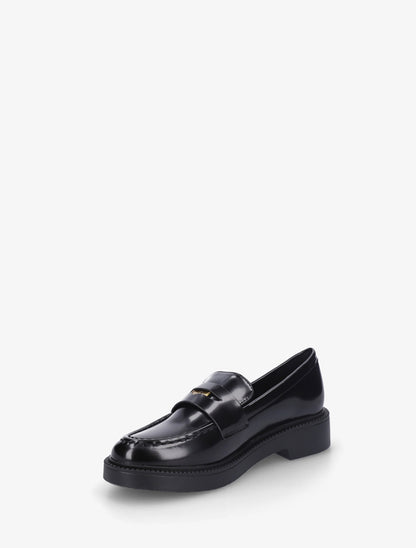 Mocassins en simili à médaille - Noir - 3