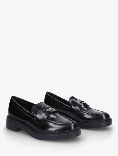 Mocassins en simili à médaille - Noir - 4