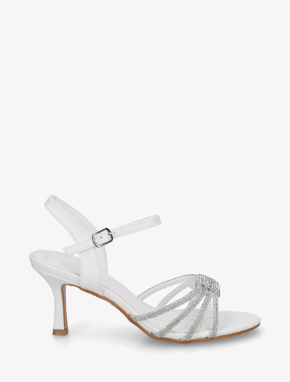 Sandales à bride à strass - Blanc - 1