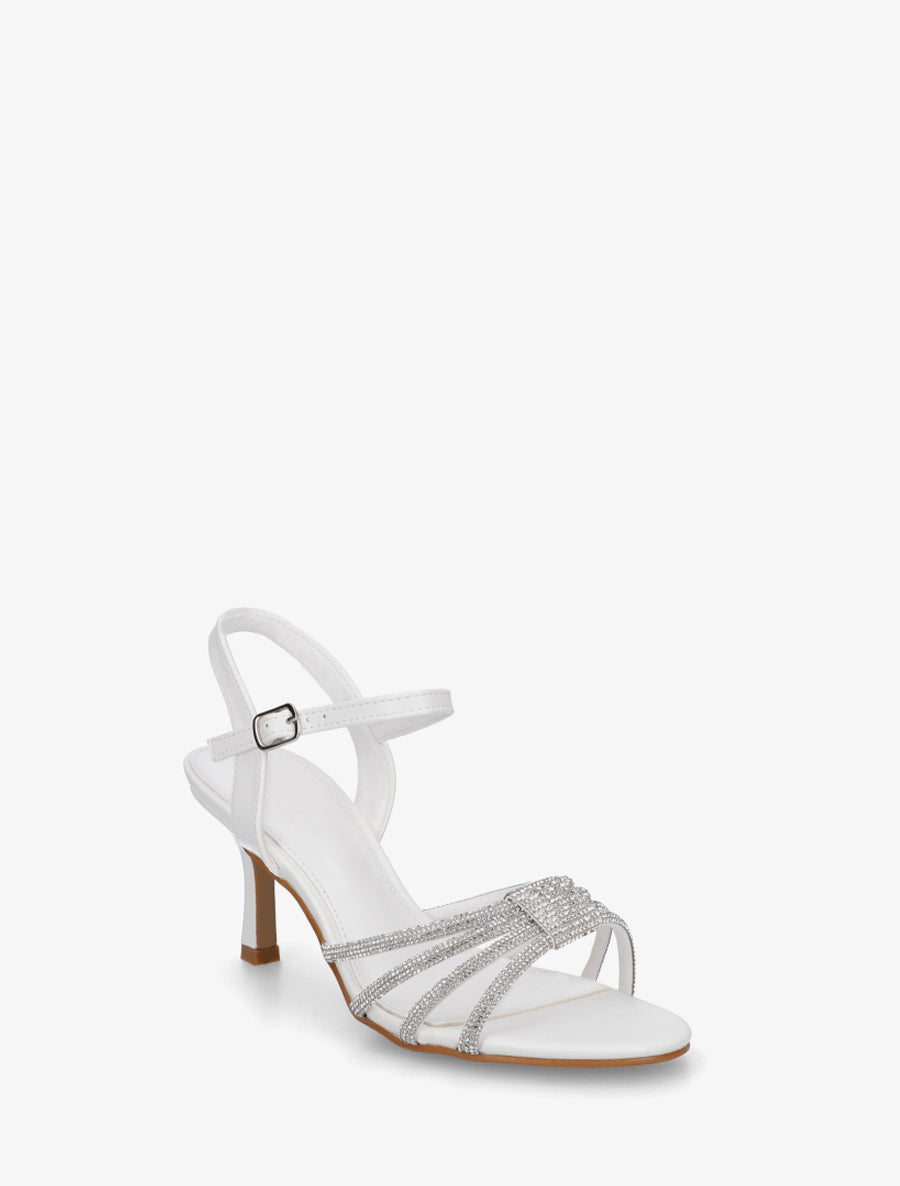 Sandales à bride à strass - Blanc - 2