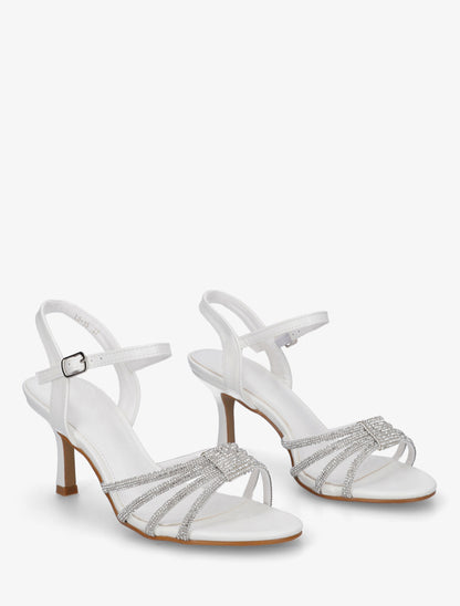 Sandales à bride à strass - Blanc - 4