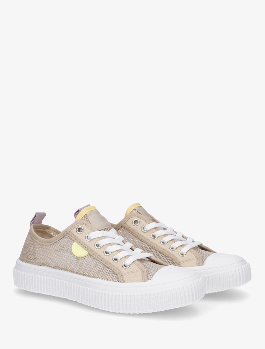 Tennis basique en tissu ajouré - Beige - 4
