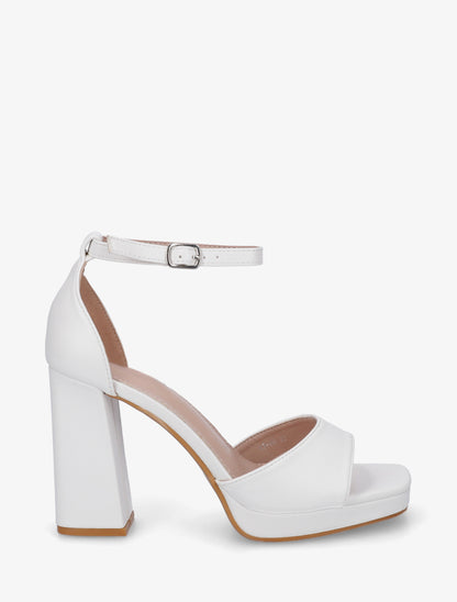 Sandales à plateforme en simili - Blanc - 1