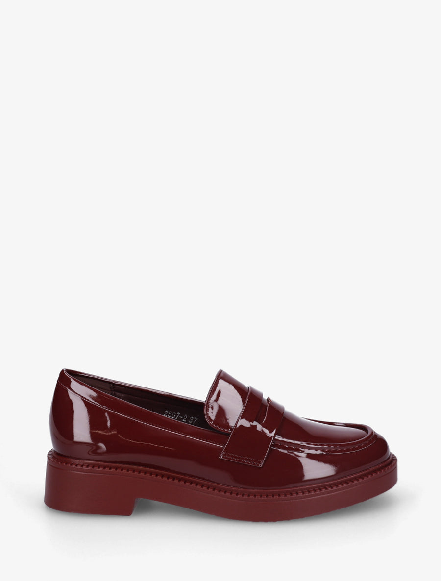Mocassins en simili vernis - Bordeaux - 1