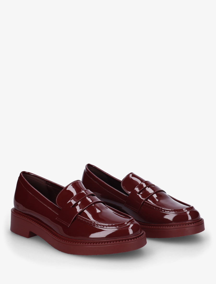 Mocassins en simili vernis - Bordeaux - 4