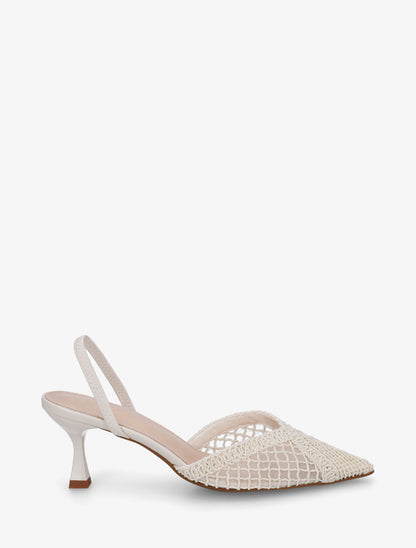 Sandales à tour de cheville élastiquée - Beige - 1