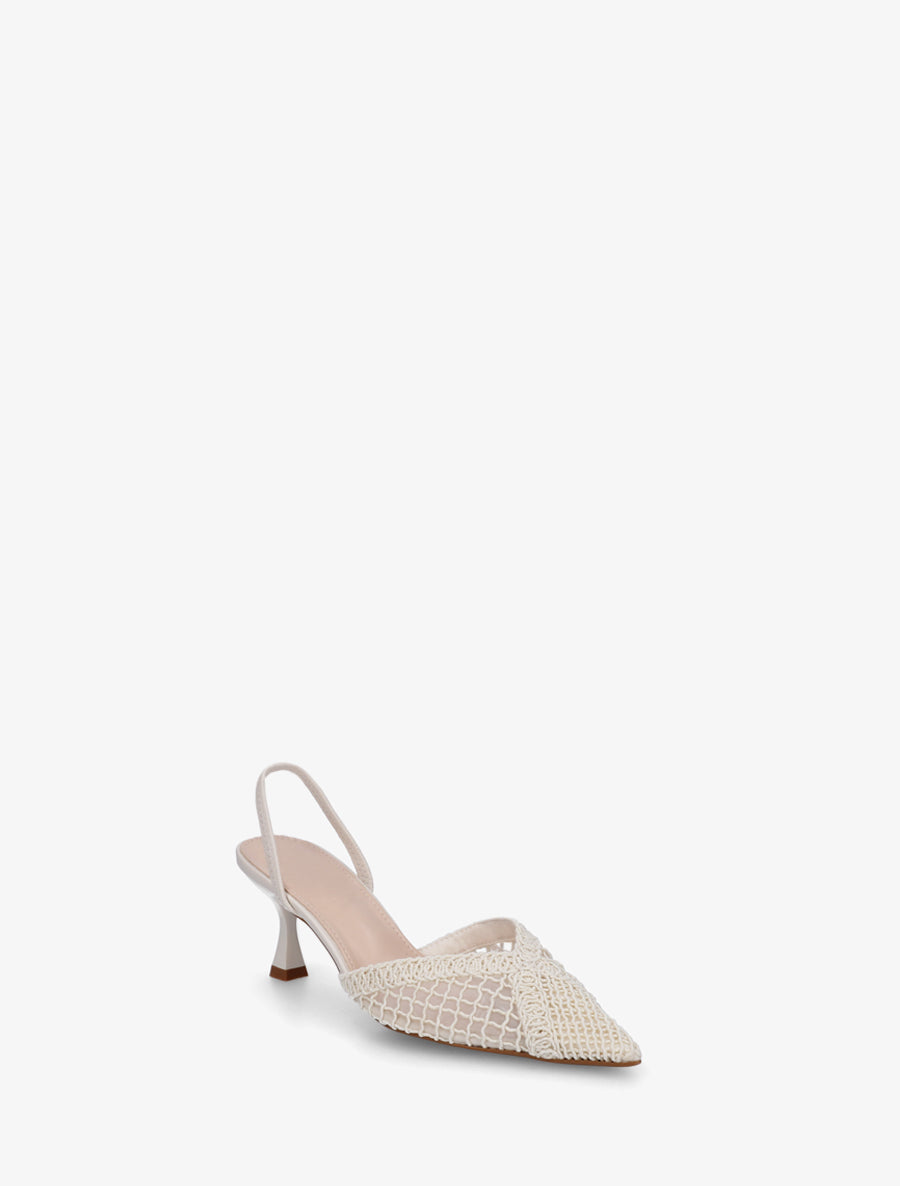 Sandales à tour de cheville élastiquée - Beige - 2