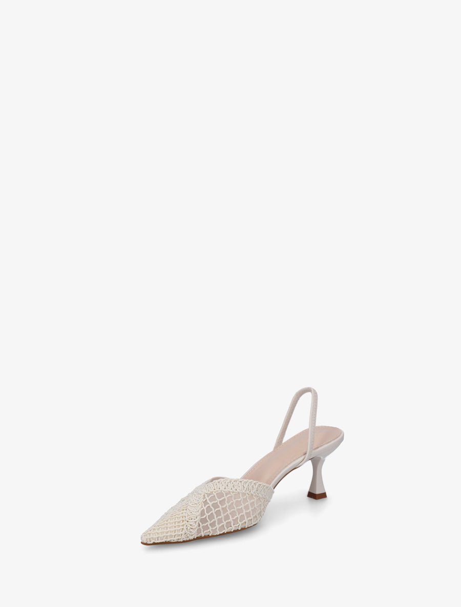 Sandales à tour de cheville élastiquée - Beige - 3