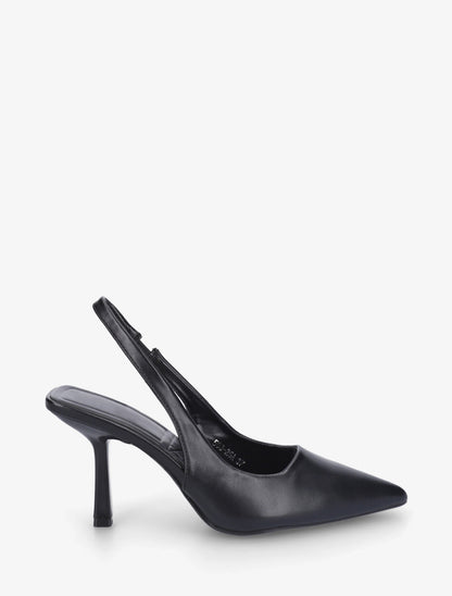 Escarpins à bouts pointus et talon ouvert - Noir - 1