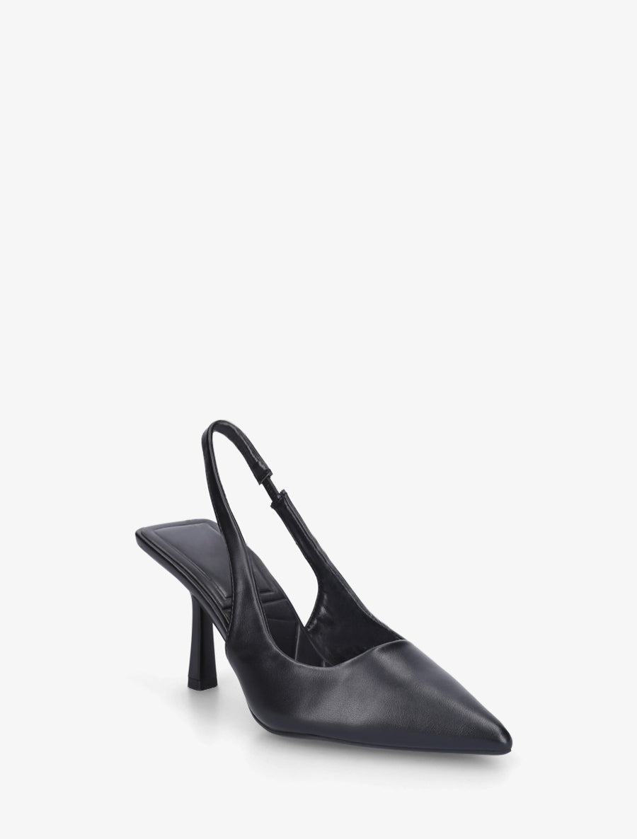 Escarpins à bouts pointus et talon ouvert - Noir - 2