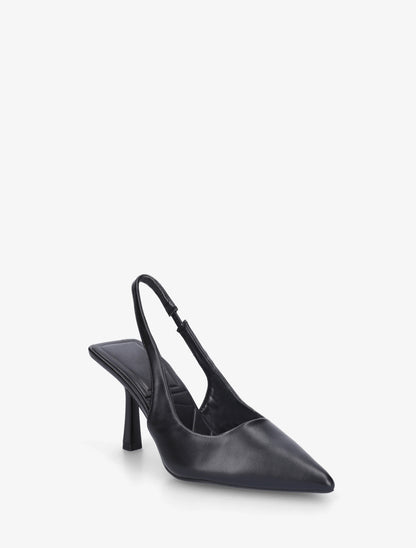 Escarpins à bouts pointus et talon ouvert - Noir - 2