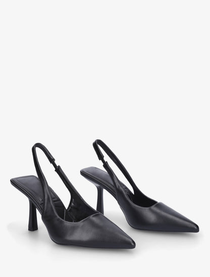 Escarpins à bouts pointus et talon ouvert - Noir - 4