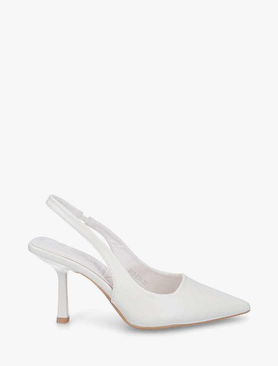 Escarpins à bouts pointus et talon ouvert - Blanc - 1