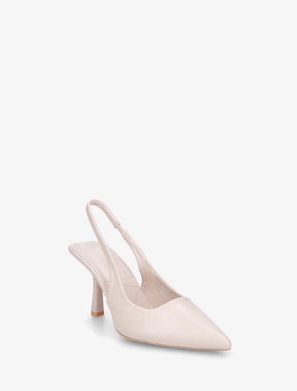 Escarpins à bouts pointus et talon ouvert - Beige - 2