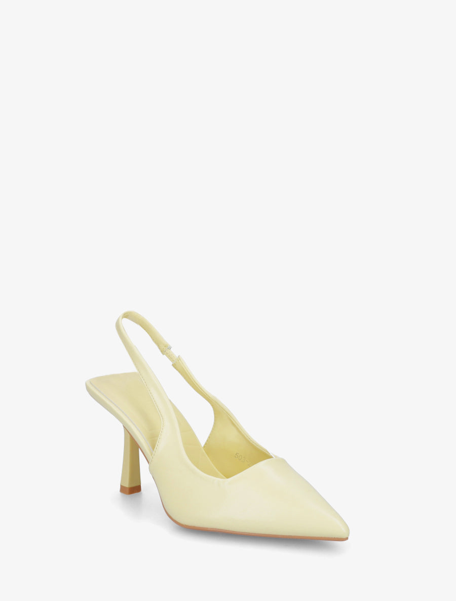 Escarpins à bouts pointus et talon ouvert - Jaune pastel - 2
