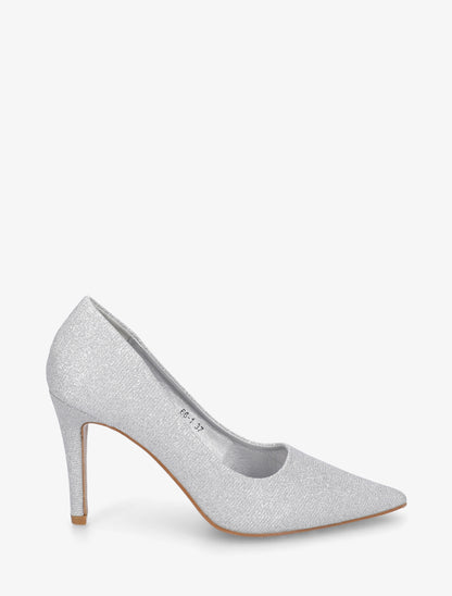 Escarpins pailletés à talon aiguille - Argent - 1