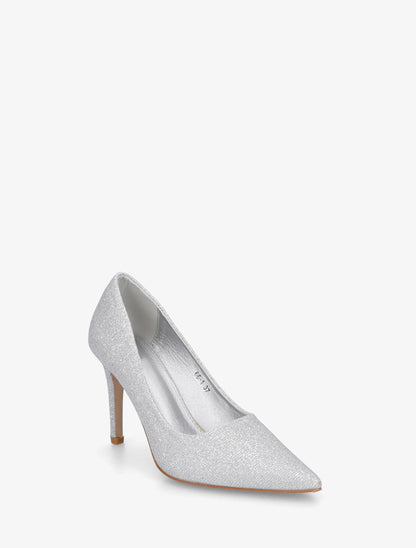Escarpins pailletés à talon aiguille - Argent - 2