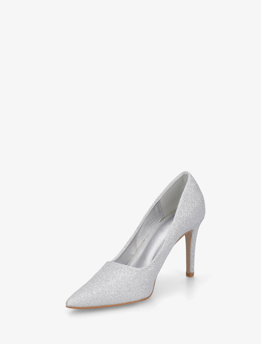 Escarpins pailletés à talon aiguille - Argent - 3