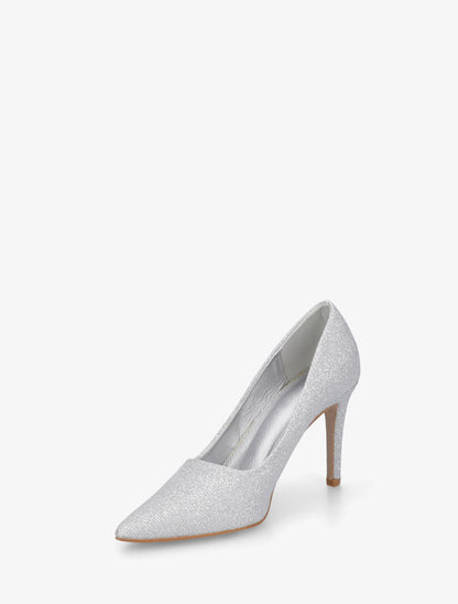 Escarpins pailletés à talon aiguille - Argent - 3