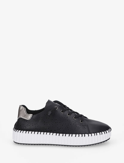 Sneakers souples à motifs ajourés - Noir - 1