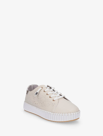 Sneakers souples à motifs ajourés - Beige - 2