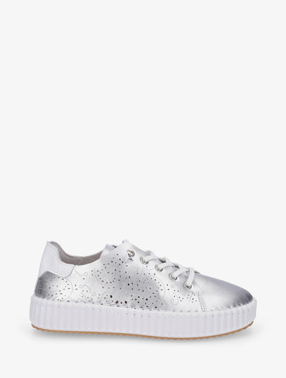 Sneakers souples à motifs ajourés - Argent - 1