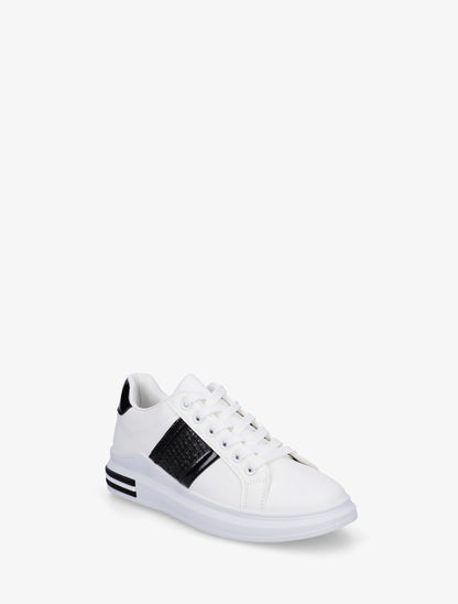 Sneakers à bandes et contrefort contastant - Noir - 2