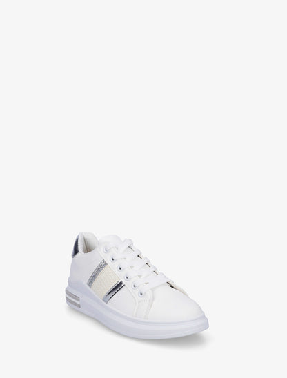 Sneakers à bandes et contrefort contastant - Argent - 2