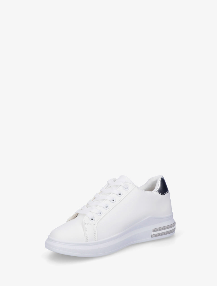 Sneakers à bandes et contrefort contastant - Argent - 3