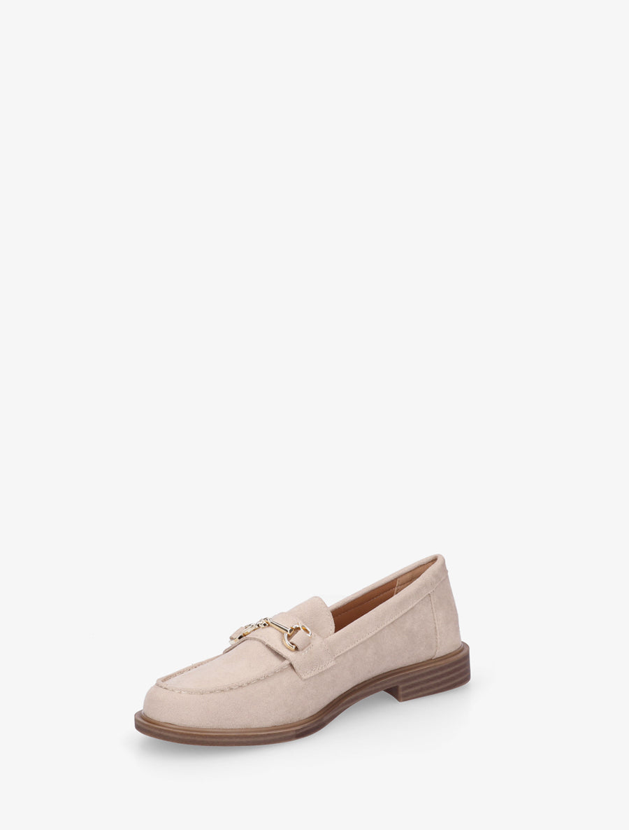 Mocassins en suédine à boucle métallique - Beige - 3