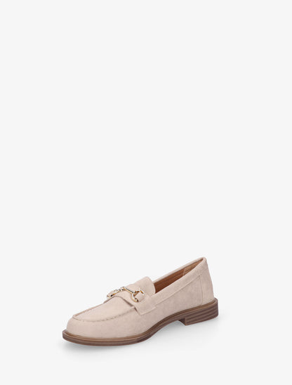 Mocassins en suédine à boucle métallique - Beige - 3