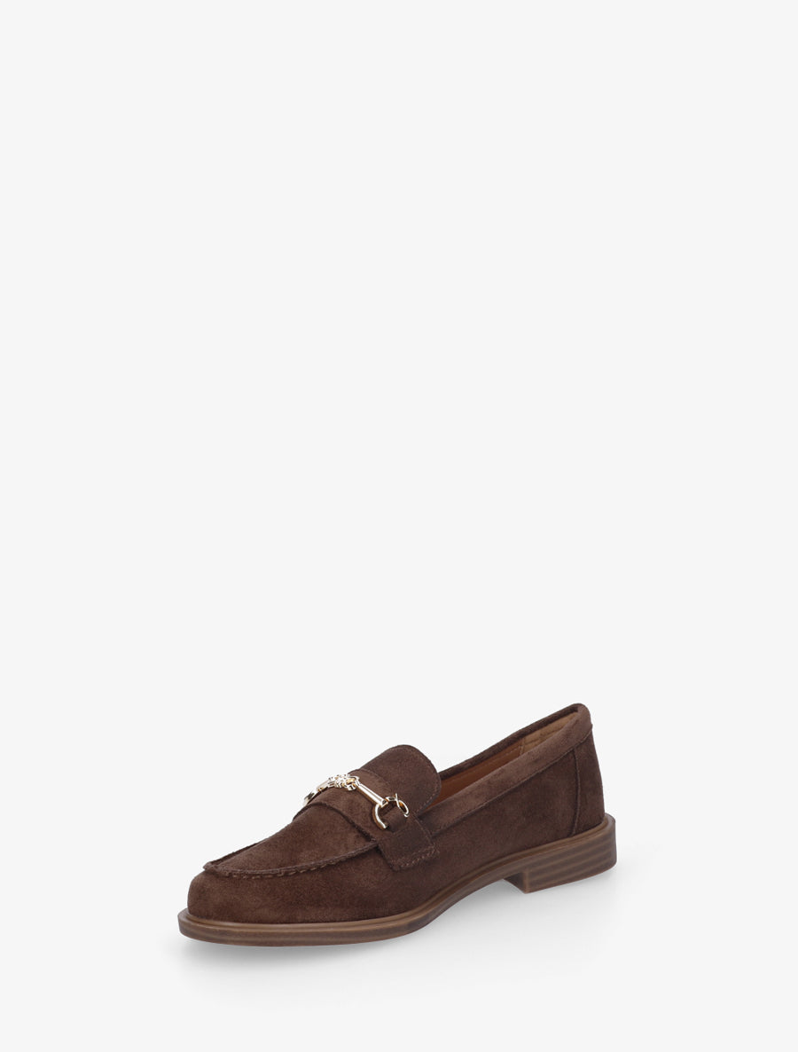 Mocassins en suédine à boucle métallique - Marron - 3