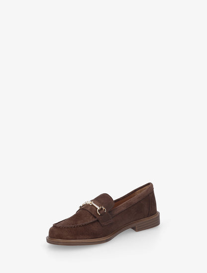 Mocassins en suédine à boucle métallique - Marron - 3