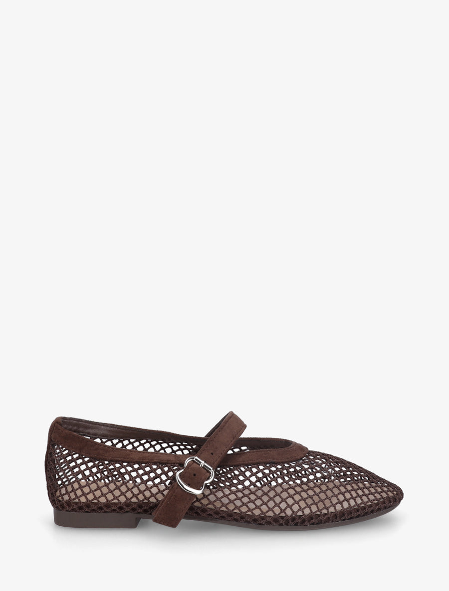 Ballerines en résille style babies - Marron - 1