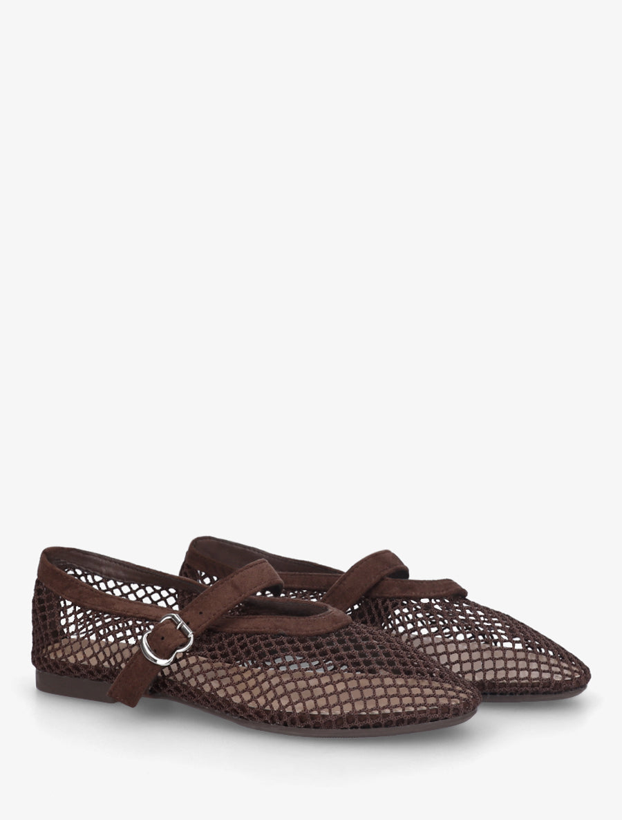 Ballerines en résille style babies - Marron - 4
