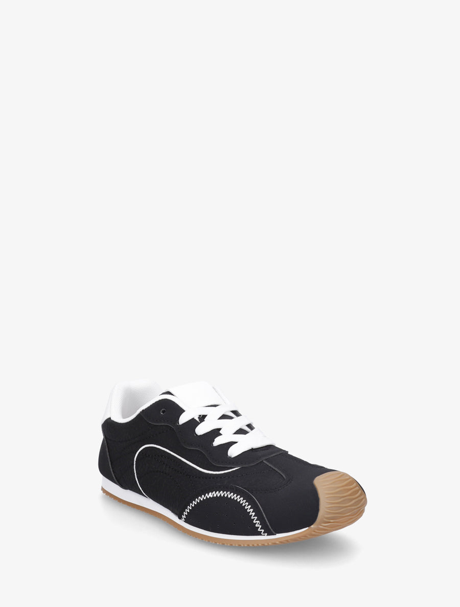 Sneakers texturés effet nubuck - Noir - 2