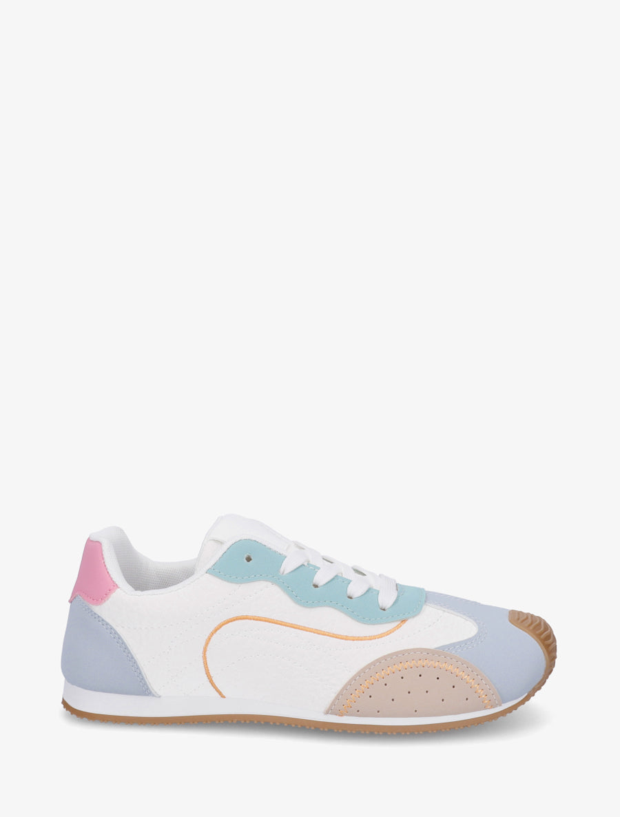 Sneakers texturés effet nubuck - Vert d&