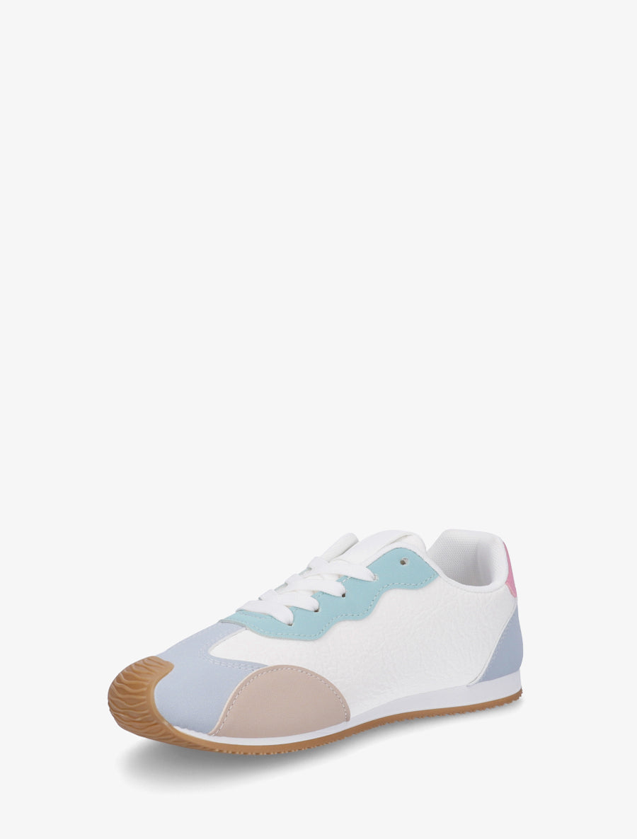 Sneakers texturés effet nubuck - Vert d&