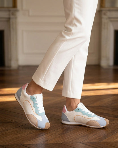 Sneakers texturés effet nubuck - Vert d&