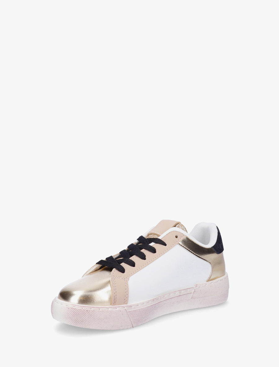 Sneakers en simili à motif étoile - Or - 3