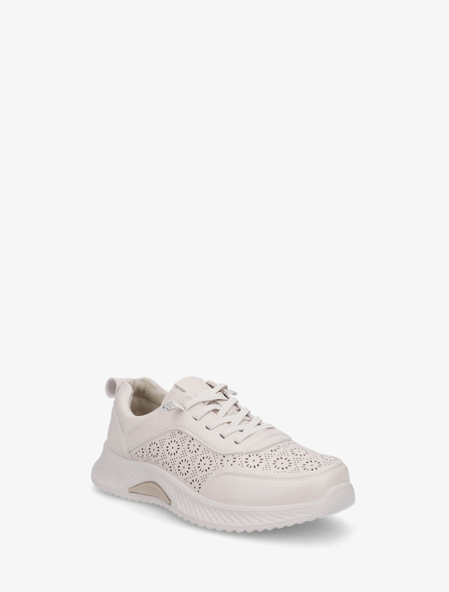Baskets ajourées à motif fantaisie - Beige - 2