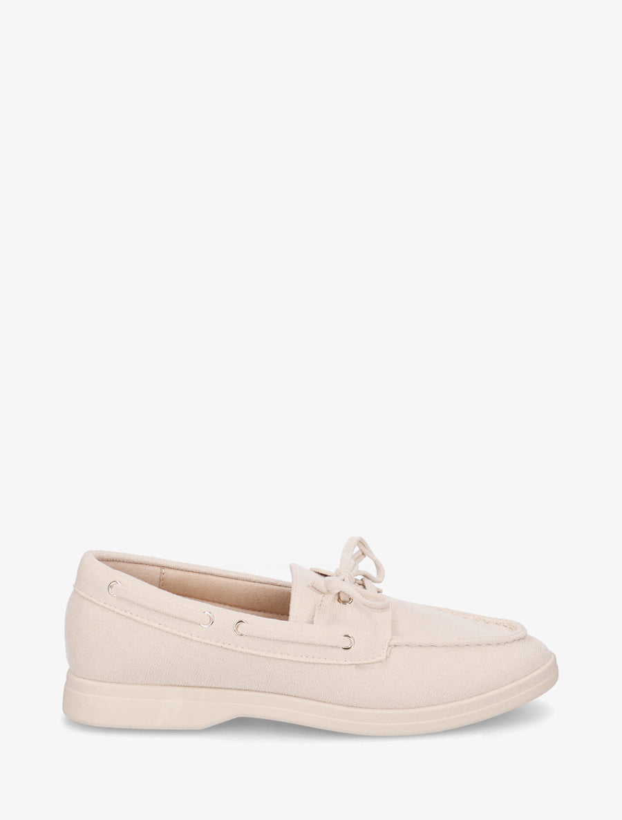 Mocassins en suédine à lacets - Beige - 1