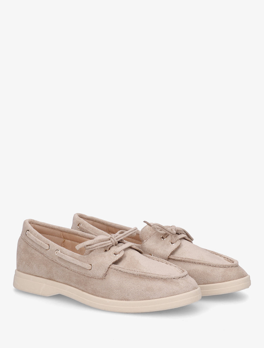 Mocassins en suédine à lacets - Taupe - 4