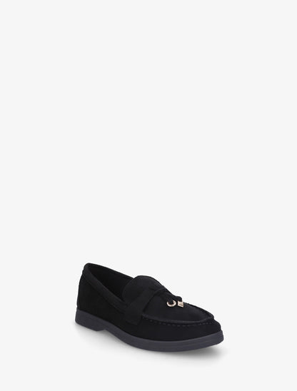 Mocassins en suédine à empiècement bijoux - Noir - 2