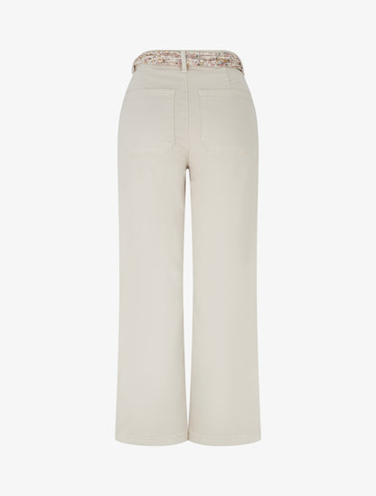 Jean à boutons décoratifs stylisés - Beige - 2