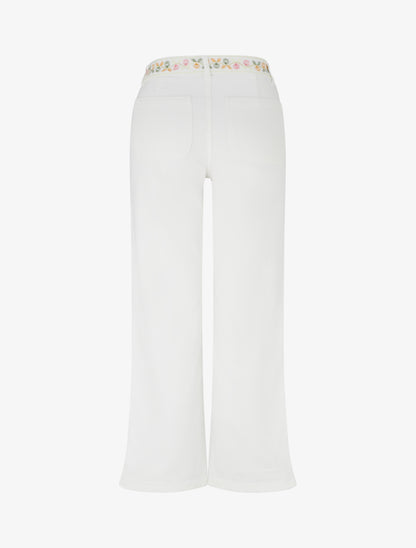 Jean uni floqué - Blanc - 2